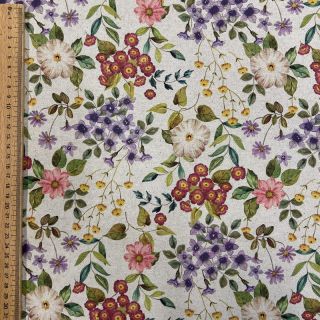 Țesătură decorativă Linenlook Flowers meadow digital print