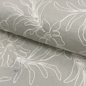 Țesătură din bumbac EMBROIDERY GABARDINE Luana grey
