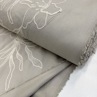Țesătură din bumbac EMBROIDERY GABARDINE Luana grey