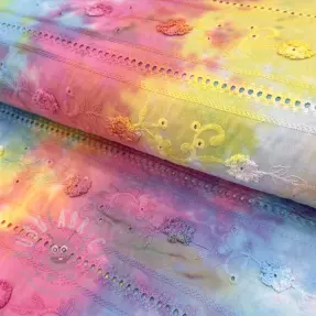 Țesătură din bumbac EMBROIDERY Tie dye Della design B