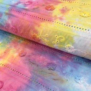Țesătură din bumbac EMBROIDERY Tie dye Della design B