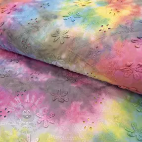 Țesătură din bumbac EMBROIDERY Tie dye Della design A