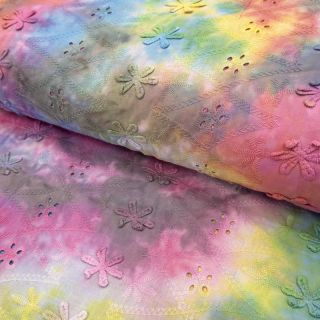 Țesătură din bumbac EMBROIDERY Tie dye Della design A