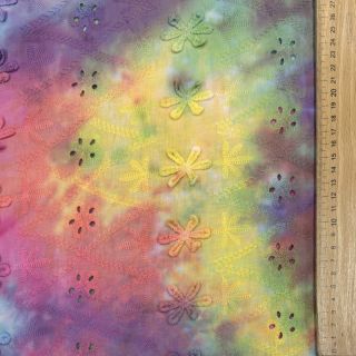 Țesătură din bumbac EMBROIDERY Tie dye Della design A
