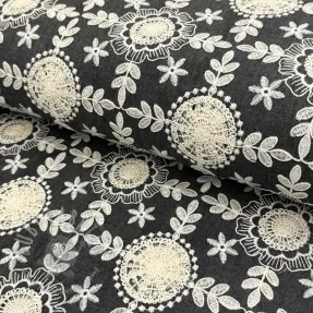 Țesătură din bumbac JEANS EMBROIDERY Niva design D