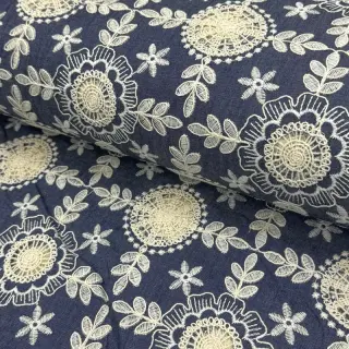 Țesătură din bumbac JEANS EMBROIDERY Niva design B
