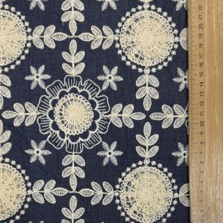 Țesătură din bumbac JEANS EMBROIDERY Niva design B