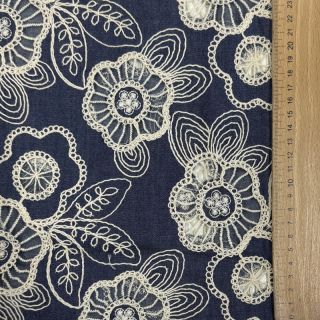 Țesătură din bumbac JEANS EMBROIDERY Niva design A