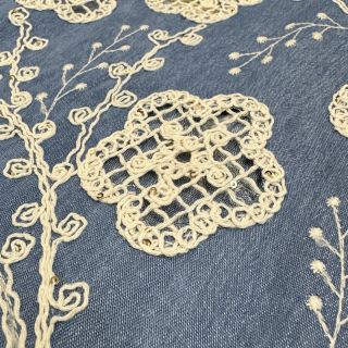 Țesătură din bumbac JEANS EMBROIDERY Flora design D
