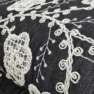 Țesătură din bumbac JEANS EMBROIDERY Flora design F