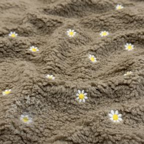 Stofă palton TEDDY EMBROIDERY Mini taupe