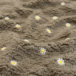 Stofă palton TEDDY EMBROIDERY Mini taupe