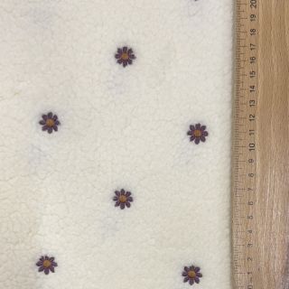 Stofă palton TEDDY EMBROIDERY Mini ecru