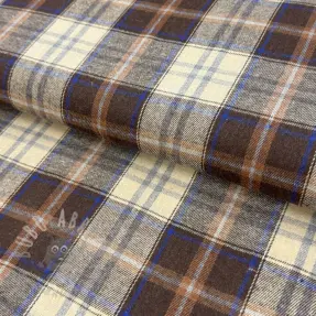 Țesătură din bumbac YARN DYED CHECK BRUSHED brown