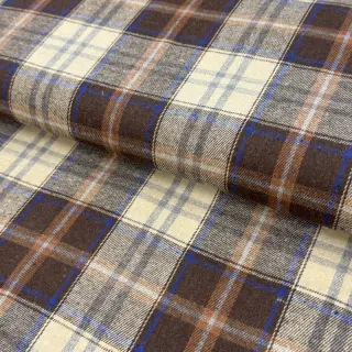 Țesătură din bumbac YARN DYED CHECK BRUSHED brown